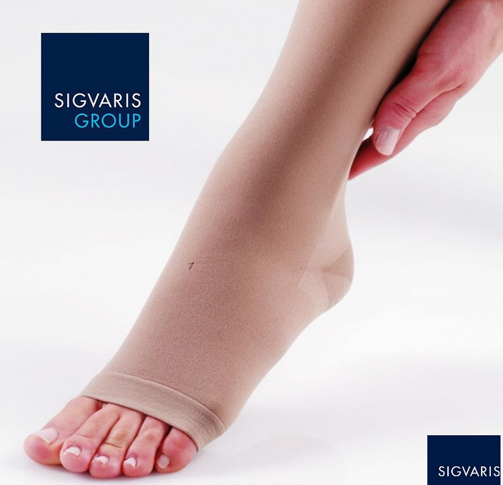 Компрессионные чулки SIGVARIS COMFORT 2 класс компрессии с открытым и закрытым носком для женщин и мужчин